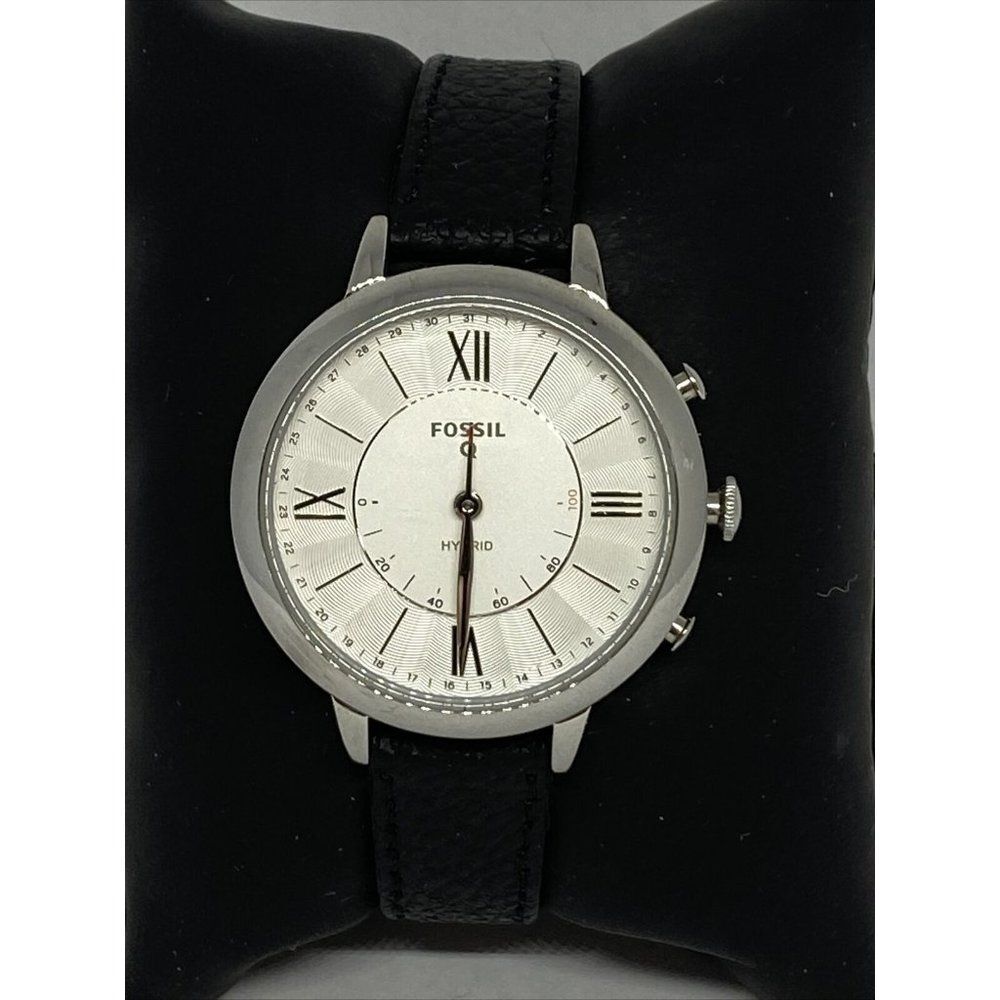 Fossil FTW5019 Women's Black Leather Silver Analog